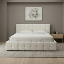 Κρεβάτι Norah Megapap Μπουκλέ Ύφασμα με Αποθηκευτικό Χώρο Χρώμα Ivory 160x200εκ.