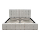 Κρεβάτι Norah Megapap Μπουκλέ Ύφασμα με Αποθηκευτικό Χώρο Χρώμα Ivory 160x200εκ.