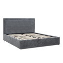 Κρεβάτι Velar Megapap Υφασμάτινο με Αποθηκευτικό Χώρο Χρώμα Γκρι 160x200εκ.