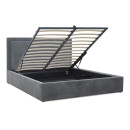 Κρεβάτι Velar Megapap Υφασμάτινο με Αποθηκευτικό Χώρο Χρώμα Γκρι 160x200εκ.