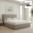 Κρεβάτι Velar Megapap Υφασμάτινο με Αποθηκευτικό Χώρο Χρώμα Μόκα 160x200εκ.