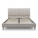 Κρεβάτι Mirel Megapap Υφασμάτινο Χρώμα Ανοιχτό Μπεζ 160x200εκ.