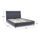 Κρεβάτι Marvel Megapap Υφασμάτινο Χρώμα Ανθρακί 160x200εκ.