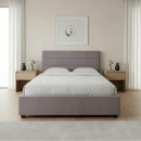 Κρεβάτι Olmo Megapap Βελούδινο με Αποθηκευτικό Χώρο Χρώμα Γκρι 150x200εκ.