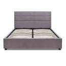 Κρεβάτι Olmo Megapap Βελούδινο με Αποθηκευτικό Χώρο Χρώμα Γκρι 150x200εκ.