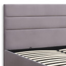 Κρεβάτι Olmo Megapap Βελούδινο με Αποθηκευτικό Χώρο Χρώμα Γκρι 150x200εκ.