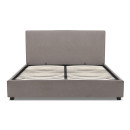 Κρεβάτι Verona Megapap Υφασμάτινο με Αποθηκευτικό Χώρο Χρώμα Γκρι - Μπεζ 160x200εκ.