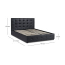 Κρεβάτι iro Megapap από Τεχνόδερμα με Αποθηκευτικό Χώρο Χρώμα Μαύρο 150x200εκ.