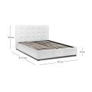 Κρεβάτι iro Megapap από Τεχνόδερμα με Αποθηκευτικό Χώρο Χρώμα Λευκό 150x200εκ.