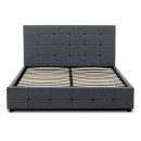 Κρεβάτι iro Megapap Υφασμάτινο με Αποθηκευτικό Χώρο Χρώμα Ανθρακί 150x200εκ.