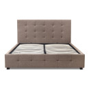 Κρεβάτι iro Megapap Υφασμάτινο με Αποθηκευτικό Χώρο Χρώμα Μπεζ - Καφέ 150x200εκ.