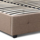 Κρεβάτι iro Megapap Υφασμάτινο με Αποθηκευτικό Χώρο Χρώμα Μπεζ - Καφέ 150x200εκ.