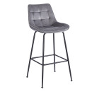 ERMINA GREY VELVET ΥΦΑΣΜΑ 75εκ. ΣΚΑΜΠΟ ΜΕΤΑΛΛΙΚΟ 49X50X75-104εκ.