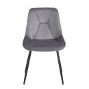 SILVIA GREY VELVET ΥΦΑΣΜΑ ΚΑΡΕΚΛΑ ΜΕΤΑΛΛΙΚΗ 51X58X87εκ.