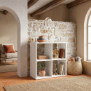 Βιβλιοθήκη Cube Megapap Χρώμα Λευκό 60x30x60εκ.