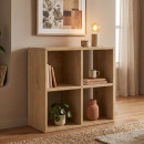 Βιβλιοθήκη Cube Megapap Χρώμα Sapphire oak 60x30x60εκ.