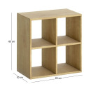 Βιβλιοθήκη Cube Megapap Χρώμα Sapphire oak 60x30x60εκ.
