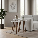 Τραπεζάκι Βοηθητικό σετ 3 τμχ Cruz Megapap Χρώμα Λευκό Ø33x46εκ.