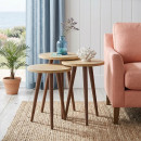 Τραπεζάκι Βοηθητικό σετ 3 τμχ Cruz Megapap Χρώμα Sapphire oak Ø33x46εκ.