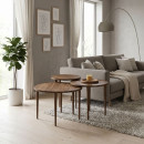 Τραπεζάκι Σαλονιού σετ 3 τμχ Nola Megapap Χρώμα Καρυδί Ø60x46εκ.