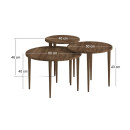 Τραπεζάκι Σαλονιού σετ 3 τμχ Nola Megapap Χρώμα Καρυδί Ø60x46εκ.