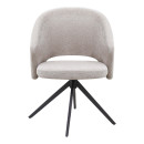 Πολυθρόνα Τραπεζαρίας Milano Megapap Περιστρεφόμενη Χρώμα Ανοιχτό Μπεζ Ύφασμα - Μεταλλικό Μαύρο Πόδι 64x64x83εκ.