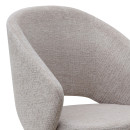 Πολυθρόνα Τραπεζαρίας Milano Megapap Περιστρεφόμενη Χρώμα Ανοιχτό Μπεζ Ύφασμα - Μεταλλικό Μαύρο Πόδι 64x64x83εκ.