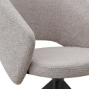 Πολυθρόνα Τραπεζαρίας Milano Megapap Περιστρεφόμενη Χρώμα Ανοιχτό Μπεζ Ύφασμα - Μεταλλικό Μαύρο Πόδι 64x64x83εκ.