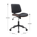 Καρέκλα Γραφείου Corina Megapap από Τεχνόδερμα Χρώμα Μαύρο 60x65x82/92εκ.