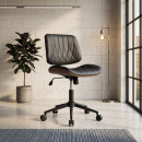 Καρέκλα Γραφείου Corina Megapap από Τεχνόδερμα Χρώμα Μαύρο 60x65x82/92εκ.