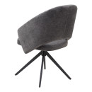 Πολυθρόνα Τραπεζαρίας Milano Megapap Περιστρεφόμενη Χρώμα Ανθρακί Ύφασμα - Μεταλλικό Μαύρο Πόδι 64x64x83εκ.