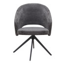 Πολυθρόνα Τραπεζαρίας Milano Megapap Περιστρεφόμενη Χρώμα Ανθρακί Ύφασμα - Μεταλλικό Μαύρο Πόδι 64x64x83εκ.