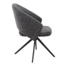 Πολυθρόνα Τραπεζαρίας Milano Megapap Περιστρεφόμενη Χρώμα Ανθρακί Ύφασμα - Μεταλλικό Μαύρο Πόδι 64x64x83εκ.
