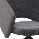 Πολυθρόνα Τραπεζαρίας Milano Megapap Περιστρεφόμενη Χρώμα Ανθρακί Ύφασμα - Μεταλλικό Μαύρο Πόδι 64x64x83εκ.