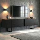 Έπιπλο Τηλεόρασης Luxe Megapap Χρώμα Black Wood 180x30x50εκ.