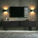 Έπιπλο Τηλεόρασης Luxe Megapap Χρώμα Black Wood 180x30x50εκ.