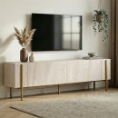 Έπιπλο Τηλεόρασης Nexus Megapap Χρώμα Travertine - Χρυσό 180x30x45,5εκ.