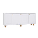 Μπουφές Bohemian Megapap Χρώμα Λευκό - Φυσικό Οξιάς 180x40x75εκ.