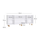 Μπουφές Bohemian Megapap Χρώμα Λευκό - Φυσικό Οξιάς 180x40x75εκ.