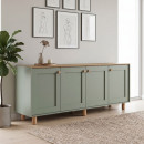 Μπουφές Bohemian Megapap Χρώμα Πράσινο - Φυσικό Οξιάς 180x40x75εκ.