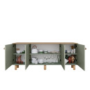 Μπουφές Bohemian Megapap Χρώμα Πράσινο - Φυσικό Οξιάς 180x40x75εκ.