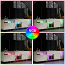Έπιπλο Τηλεόρασης Norm Megapap με led rgb Χρώμα Travertine - Χρυσό 180x32x55εκ.