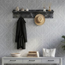 Κρεμάστρα Τοίχου Vettini Megapap Χρώμα Μαύρο εφέ Μαρμάρου 100x12x20εκ.