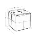 ENZO WHITE PU ΣΚΑΜΠΟ 31X31X31εκ.