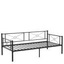 Καναπές Κρεβάτι ArteLibre CIMARRON Μαύρο Μέταλλο 197.5x96x75cm (Στρώμα 90x190cm)