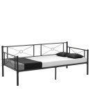 Καναπές Κρεβάτι ArteLibre CIMARRON Μαύρο Μέταλλο 197.5x96x75cm (Στρώμα 90x190cm)