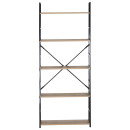 Ραφιέρα ArteLibre DARROW Με 5 Ράφια Δρυς/Μαύρο Μοριοσανίδα/Μέταλλο 58.6x23.5x144cm
