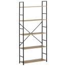 Ραφιέρα ArteLibre DARROW Με 5 Ράφια Δρυς/Μαύρο Μοριοσανίδα/Μέταλλο 58.6x23.5x144cm
