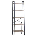 Ραφιέρα ArteLibre TARNOX Με 5 Ράφια Δρυς/Μαύρο MDF/Μέταλλο 56x37.8x172.2cm