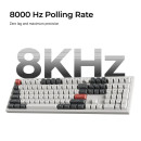 Keychron q6 Ultra (Q6u-p1) zmk rgb 8k Wireless Custom Mechanical Keyboard-red Switch 100% us White